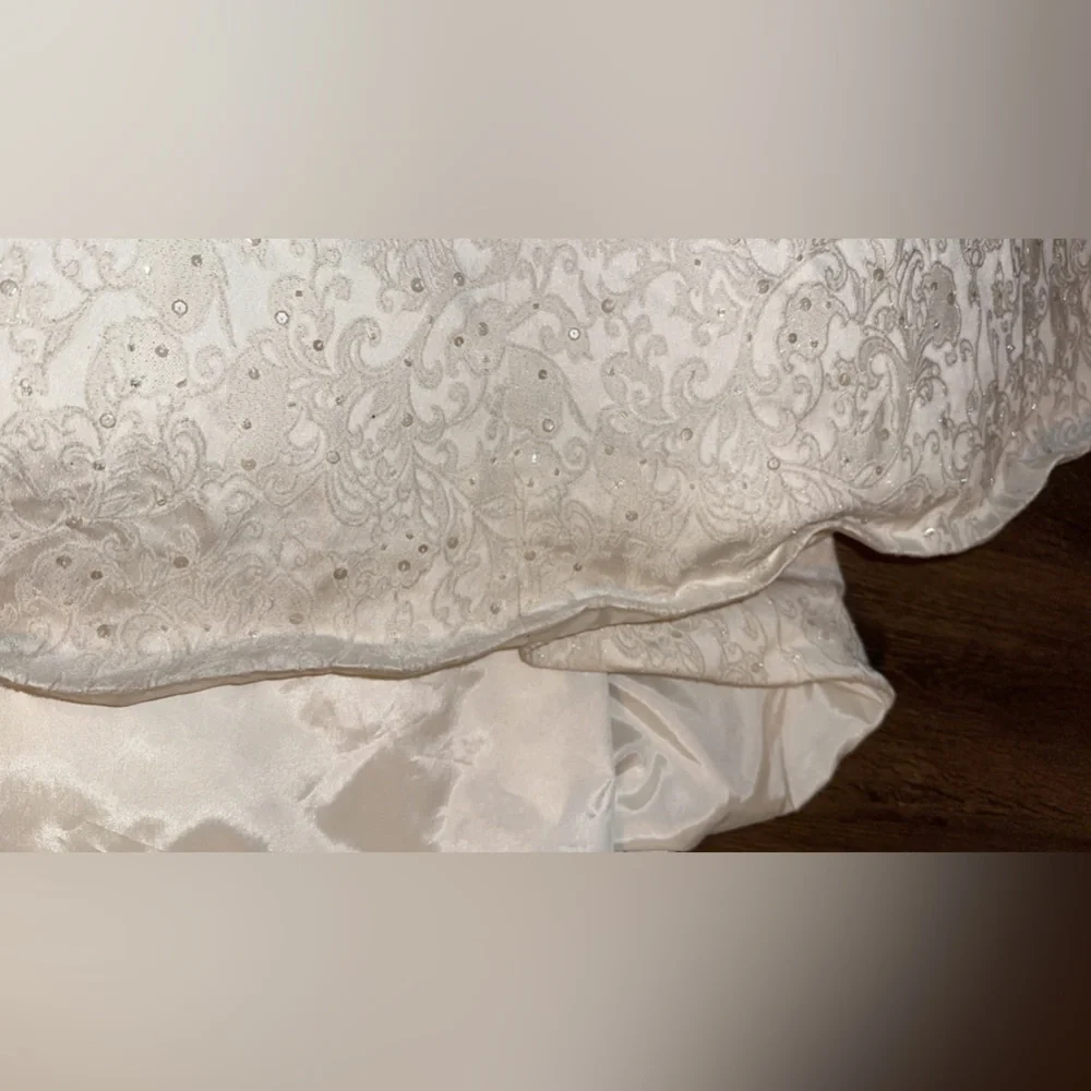 Strapless sequin ivory wedding dress NWT train tail mermaid style size 8 - Picture 9 of 17